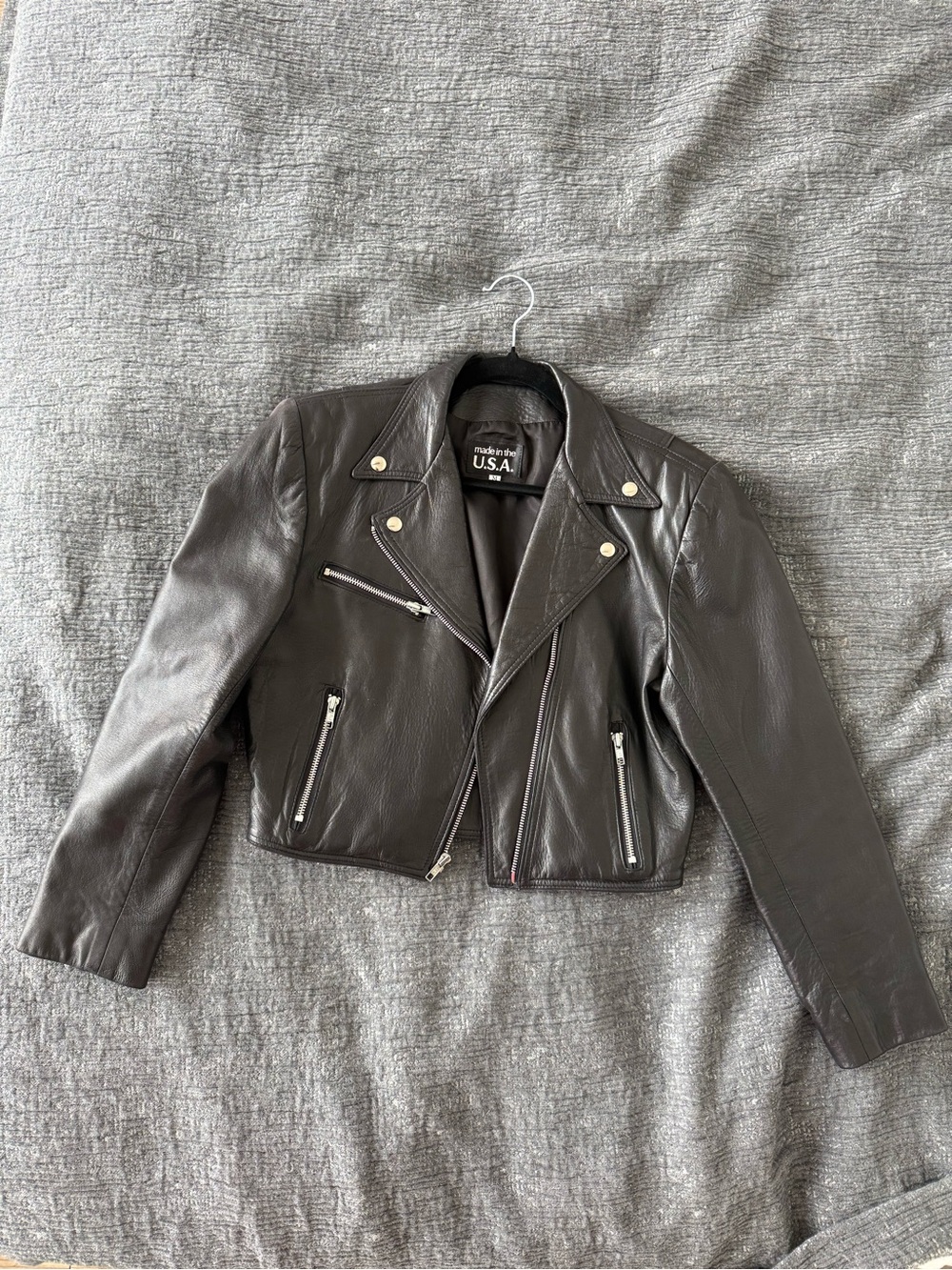 Vintage leather bomber jacket